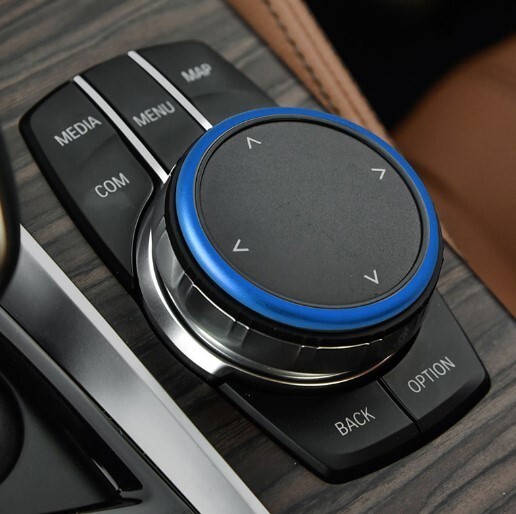 デザイン性UP♪ BMW iDrive コマンド ダイヤル リング 青 F46 218i 218d 220i xDrive Mスポーツ グランツアラー 2シリーズ