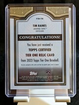 【100円スタート】2023 Topps Tier One - Tim Raines Bat Relic /400シリアル / Montreal Expos Nationals _画像2