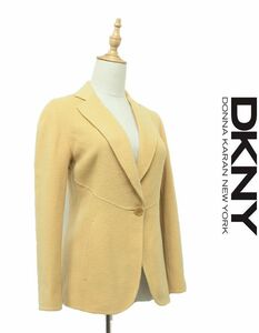 HGC-F351/未使用 DKNY テーラードジャケット ブレザー 1つボタン アンゴラ混 ウール 2 M ベージュ