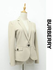 HGC-F349/美品 BURBERRY LONDON テーラードジャケット ブレザー 1つボタン 背抜き ストレッチ 38 M カーキベージュ 三陽商会