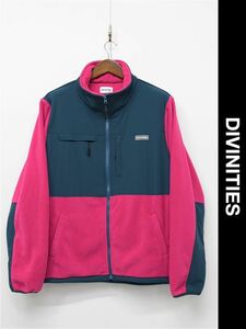 E307/美品 DIVINITIES ディヴィニティーズ ポーラー フリースジャケット ブルゾン カバーオール XL バイカラー ピンク 青 大きいサイズ
