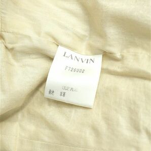 L282/フランス製 LANVIN ラムレザージャケット シングルライダース ラムスキン 羊革 本革 5分袖 ジップアップ 38 M 生成色 アイボリーの画像7