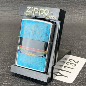 1000円スタート 美商品 ZIPPO ターコイズ インディアンジュエリー 貴重モデル 化粧箱有り 天然石 ジッポー オイルライター Y1132