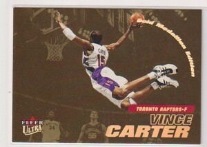 2000-01 Ultra Vince Carter Raptors Gold Medallion Edition card