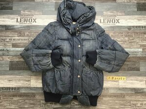 UNSQUEAKY Unsqueaky lady's Denim style big color ratio wing Zip down jacket lining F blue navy blue 