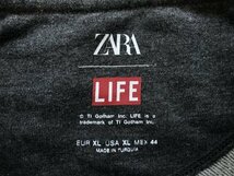 ZARA ザラ メンズ LIFE 川フォトプリント スウェットトレーナー 大きいサイズ XL 杢グレー_画像2