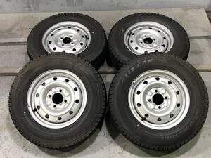 (WW5G001)鉄 13x5.00B 4穴 100 + BRIDGESTONE BLIZZAK VL1 165R13 LT 6PR 2021-3,2023-1年 スタッドレス 冬タイヤ 送料無料