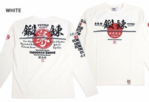 刀ロングTシャツ◆爆烈爛漫娘 ホワイトLサイズ(サイズ42) RMLT-331 和柄 和風 エフ商会 長袖