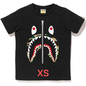  A BATHING APE レディース Tシャツ 1ST CAMO SHARK TEE LADIES エイプ サイズ XS BAPE APE ブラック 黒