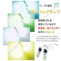 12V 24V 兼用 LED フォグランプ H3 アップルグリーン トラック等 ライムグリーン ヘッドライト フォグライト 最新品_画像2