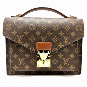 訳あり品 LOUIS VUITTON ルイ・ヴィトン モノグラム モンソー28 ショルダーストラップ欠品・内ポケット内剥がれ[224624