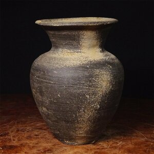 慶應◆6～7世紀 古墳時代 須恵器 灰被広口壺 貯蔵用容器 発掘出土品 御仕立て箱