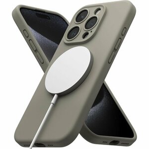 新品◎ Ringke iPhone 15 Pro ケース スト - Silicone Magnetic グレー Gray