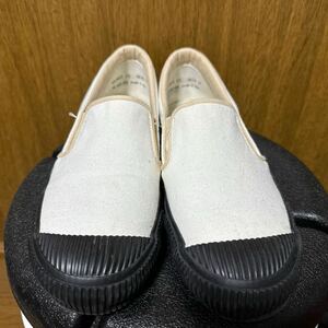 PRAS shellcap slip-on athletics shoes プラス シェルキャップ スリッポン アスレチック バルカナイズド製法 久留米 26cm 生成り