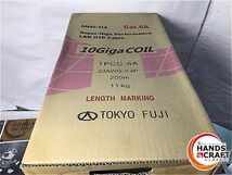 ◆ 伝票直貼り 冨士電線 TPCC 6A 23AWG×4P 200m 11kg Cat.6A 10Gigaコイル 青 LAN（UTP）ケーブル 【未使用】_画像3