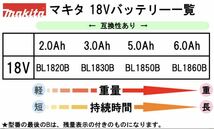 マキタ 18V リチウムイオンバッテリ(リチウムイオン電池パック)BL1860B(A-60464)6.0Ah_画像3