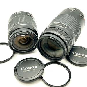 AY0468■Canon キャノン レンズ 2本 セット ZOOM ズーム 28 - 80mm 1:3.5 - 5.6 / 75 - 300mm 1:4 - 5.6 USM AF オート MF マニュアル