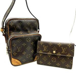 TY0714■LOUIS VUITTON ルイヴィトン モノグラム 2点セット ショルダーバッグ 財布 アマゾン ポルトトレゾール エテュイ パピエ シェキエ