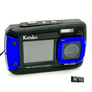 HY1109■【シャッター・フラッシュ確認OK】KENKO ケンコー トキナー DSC1480DW SDカード付き デジタルカメラ デュアルモニター 防水