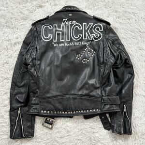 Schott カスタム ライダース レザー RocKA スタッズ プリント ショット ペイント キルティング レザージャケット ブラック CHICKS