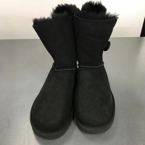 UGG アグ ブーツ ブラック ムートン 靴 ボタン 25㎝