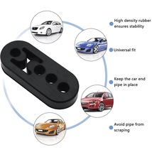 自動車 マフラーハンガー 吊りゴム リング ブッシュ 4穴 黒 3段階調整 強化ゴム 衝撃吸収 揺れ 振動 防止 軽減 3個セット_画像2