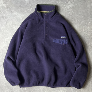 90s 96年製 Patagonia スナップT プルオーバー フリース ジャケット L / 90年代 オールド パタゴニア パープル ジャンパー ハイネック