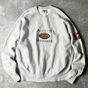 90s USA製 Lee 3段 カレッジ ロゴ 刺繍 RWタイプ スウェット トレーナー 3XL / 90年代 アメリカ製 オールド 霜降り グレー リバース リー