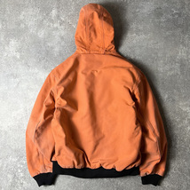 雰囲気系 90s USA製 Carhartt 中綿 キルティング ライナー ダック アクティブ ジャケット S / 90年代 オールド カーハート オレンジ_画像7