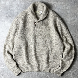 80s LLBean шаль цвет шерсть вязаный свитер XL / 80 годы Vintage L e рубин n... бежевый 