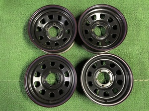 社外 赤青ライン スチールホイール 16×6J ET＋35 PCD139.7 5H 鉄ホイール 鉄チン テッチン レンコン オリジン デイトナ