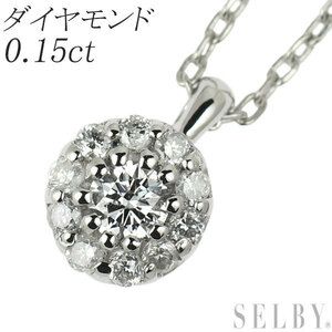 Pt950/ Pt850 ダイヤモンド ペンダントネックレス 0.15ct SELBY