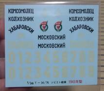 水転写式デカール デカール単品 タミヤ 1/35 T-34/76 ソビエト戦車 1943年型付属デカール 定形外OK_画像2