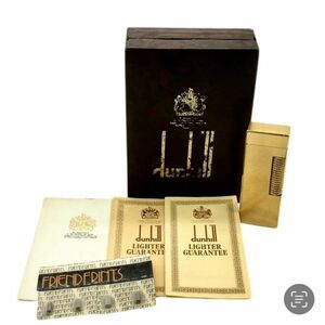 仙31 dunhill ガスライター ローラー式 ゴールドカラー ダンヒル 箱付き 喫煙具 ライター ヴィンテージ