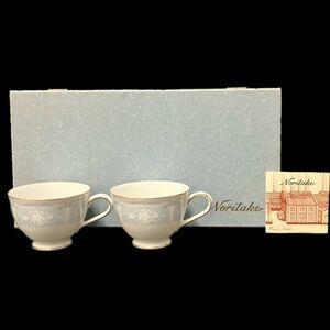 仙58【ペアカップ】Noritake ノリタケ チャイナ レースウッドゴールド ティー・コーヒーカップ 2点 ケース付き 食器