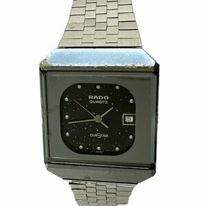 仙59 【稼働】RADO DIASTAR 711.0067.3.Ｎ デイト クオーツ 黒文字盤 ダイヤスター スクエア メンズ 腕時計