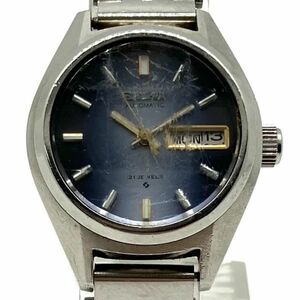 仙18　SEIKO AUTOMATIC 2706-0320 腕時計 自動巻き デイデイト ブルー文字盤 カットガラス 21石 セイコー アナログ ラウンド