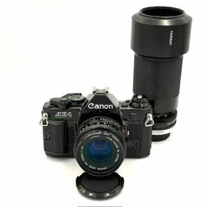 仙5【カメラ＆レンズ2個セット】Canon AE-1 一眼レフフィルムカメラ キャノン / CANON LENS FD 50mm 1:1.8/ tamron 1:3.8 80-210mm レンズ