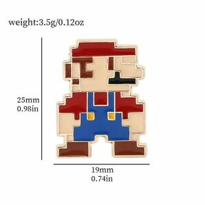 ドット柄マリオ ピンバッジの画像3