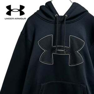 1円スタート☆売り切り☆ TB942さ@ UNDER ARMOUR ロゴ スウェット パーカー フーディー メンズM アンダーアーマー 