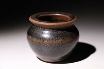 博物館展示品　来歴有　1532　宋時代　建窯水滴一組　径約9cm　径約7.5cm(検)建窯 茶道具 茶器 唐物 中国美術_画像4