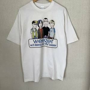 当時もの 1990s Weezer We'll destroy your effin' sweater ヴィンテージ Tシャツ BG製 サイズL 90s 英国 オルタナティブ 音楽 ロック