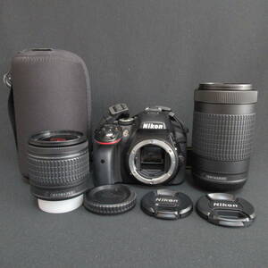 【2225005/184/mrrz】ｈh　カメラ　Nikon　D5300　カメラレンズ　ケース付き　通電確認済　80サイズ発送同梱不可