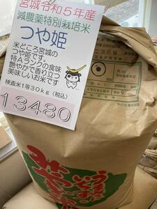 2023新米 25ｋｇ令和5年宮城県産 つや姫 検査米１等特別栽培米 玄米☆送料無料（北海道沖縄を除く）☆正味重量25.05ｋｇで計量 ！