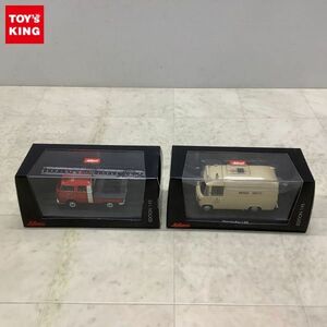 1円〜 schuco 1/43 VW T2a Doppelkabine mit Drehleiter FFW Brachttal、メルセデスベンツ L408 RTW Rotes Kreuz Nurnberg