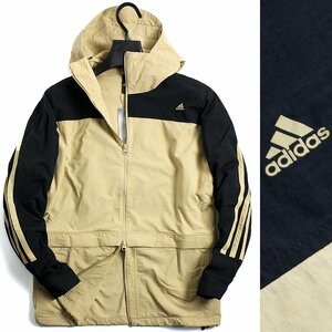 新品 秋冬 アディダス 裏起毛 ジップアップ パーカー ジャケット XO ベージュ adidas ウーブン フード ブルゾン メンズ スポーツ ◆SJ1322B