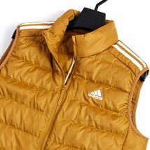 新品 秋冬 adidas アディダス ゴルフに最適 軽量 ダウン ベスト O 茶 ジップアップ メンズ GOLF ウェア スポーツ 白 ブラウン ◆SZ1338A_画像4