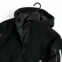 新品 秋冬 アディダス バッジ オブ シェルパ ジャケット L 黒 adidas ボア ジップアップ ブルゾン パーカー ストレッチ ブルゾン ◆SI23B_画像4