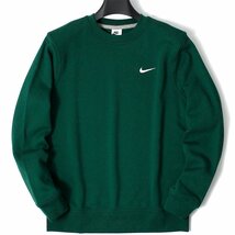 新品 秋冬 NIKE ナイキ 裏起毛 スウェット トレーナー プルオーバー 2XL 緑 メンズ フリース クルーネック ロゴ刺繍 グリーン ◆SZ1398C_画像1