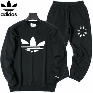 新品 秋冬 adidas originals アディダス オリジナルス スウェット 上下セット L トレーナー パンツ セットアップ 黒 ◆SZ14661467B